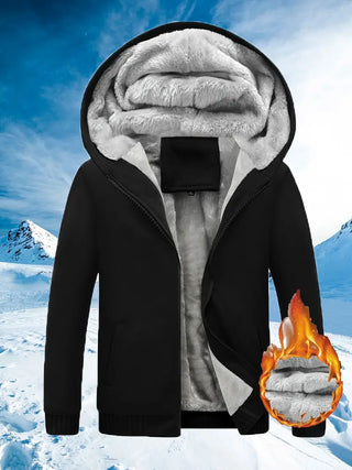 Caleb - Winter Warme Fleece-Kapuzenjacke